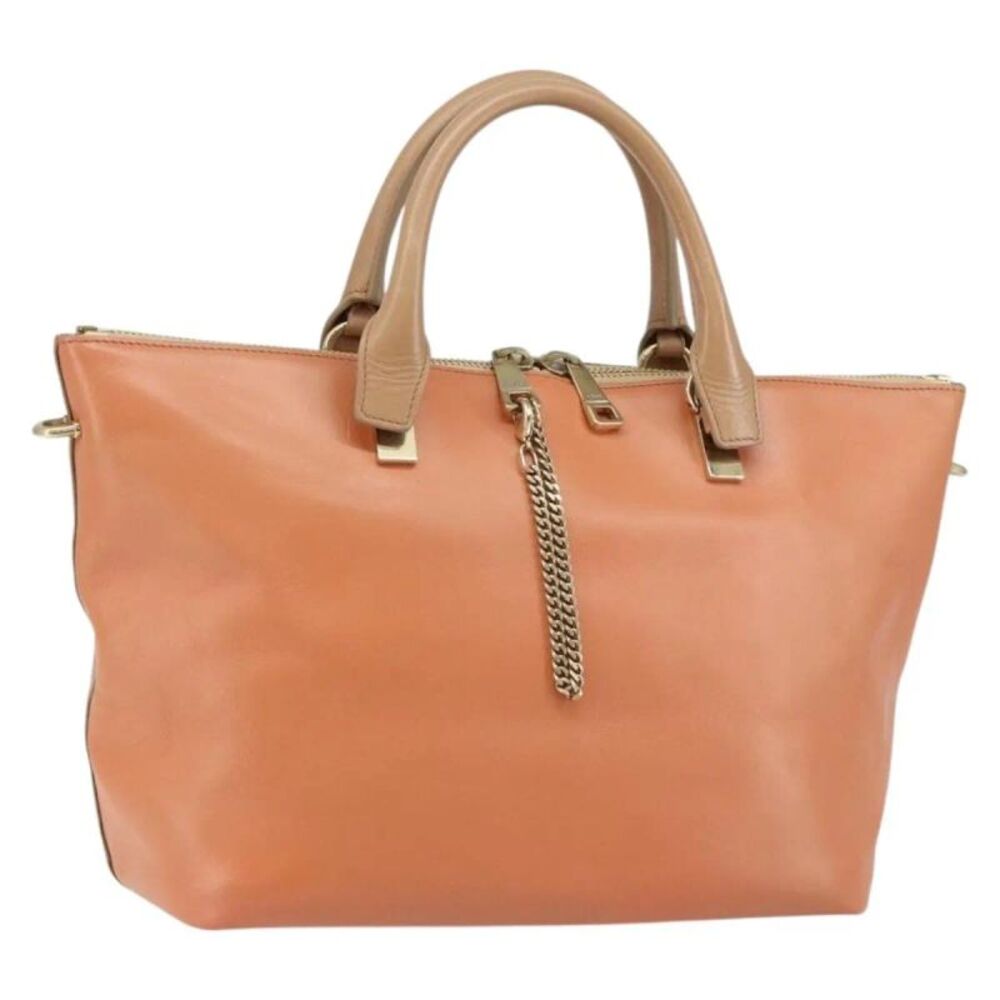 Chloe Bicolor Baylee Satchel Leather Orange Leather Handbag